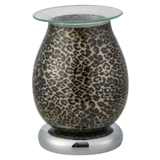 Leopard Print Lamp Gold wt Silver Base