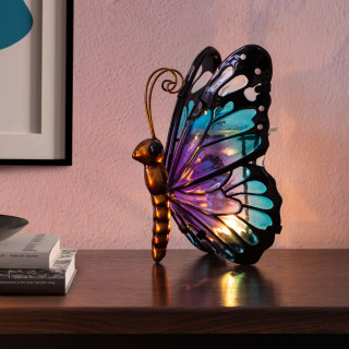 Teal Purple Tealight Butterfly