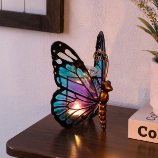 Teal Purple Tealight Butterfly