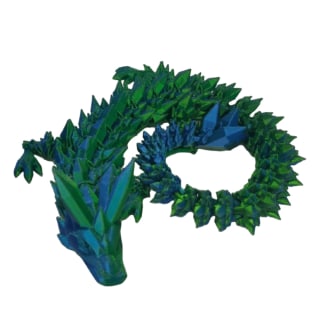 Two-Tone Blue Green 3D Printed Dragon in Egg