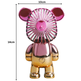 Two-Tone Cerise Gold Bear Fan