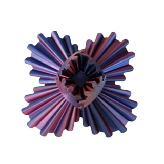 Two-Tone Purple Blue 3D Printed Gear Ball - 8cm