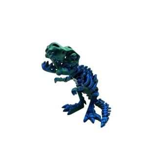 Two-Tone Blue Green 3D Printed T-Rex