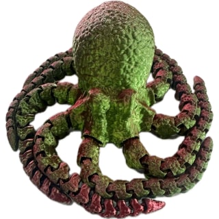 Two-Tone Cerise Green 3D Printed Octopus