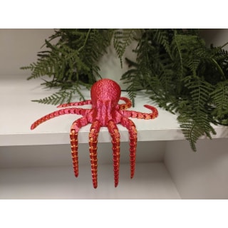 Two-Tone Red Gold 3D Printed Octopus