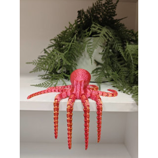 Two-Tone Red Gold 3D Printed Octopus