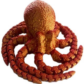 Two-Tone Red Gold 3D Printed Octopus