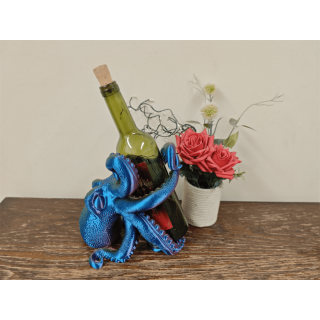 Purple Blue Green 3D Printed Octopus Wine Holder