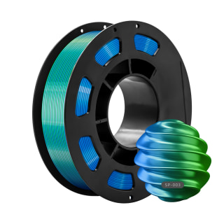 Blue Green 3D Printed Silk Filament