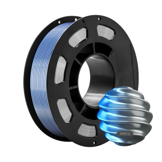 Blue Silver 3D Printed Silk Filament