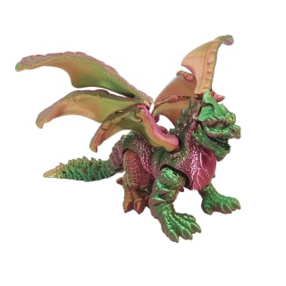 Red Yellow Green 3D Printed Angry Flying Dragon