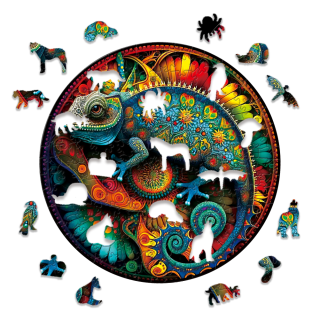 Chameleon Wooden Puzzle - 150pcs Round