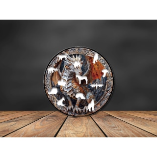 White Dragon Wooden Puzzle - 150pcs Round