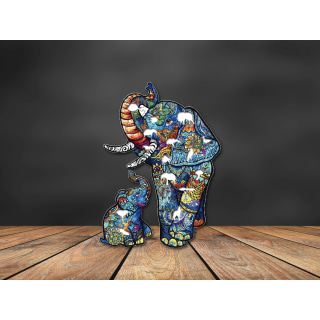 Elephant Family Wooden Puzzle - 300pcs