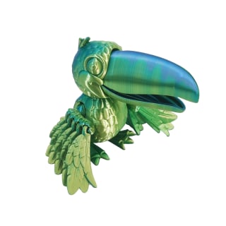 Yellow Green Blue 3D Printed Large Toucan