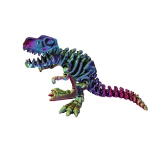 Purple Yellow Blue 3D Printed Large T-Rex