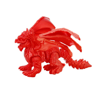 Red 3D Printed Angry Flying Dragon