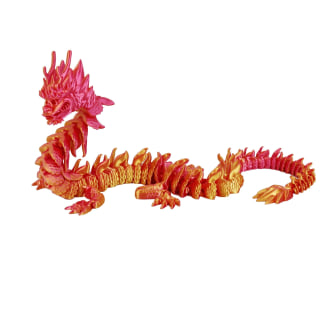 Red Gold 3D Printed Large Chinese Dragon