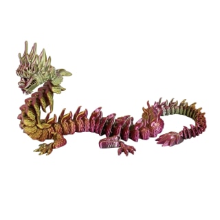Green Gold Purple 3D Printed Large Chinese Dragon