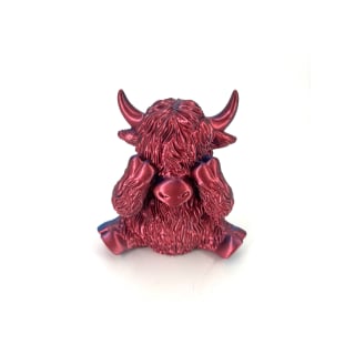 Purple Blue Green 3D Printed Highland Cow D