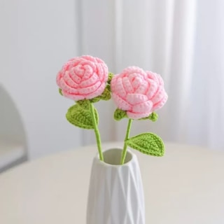Pink Rose Crochet Flower