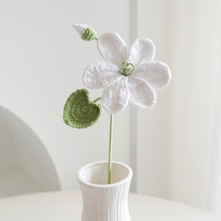 White Tung Blossom Crochet Flower