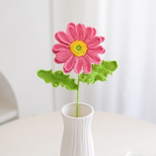 Pink Gerbera Crochet Flower