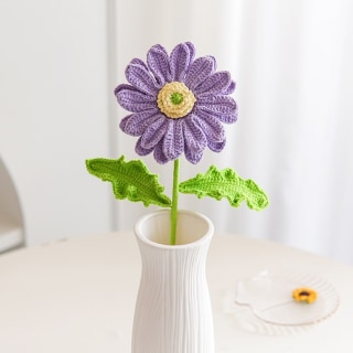 Purple Gerbera Crochet Flower