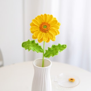Yellow Gerbera Crochet Flower