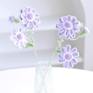 Light Purple Zinnia Crochet Flower