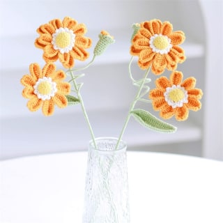 Orange Zinnia Crochet Flower