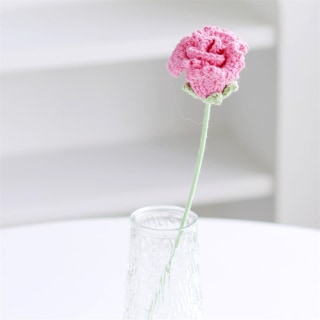 Dark Pink Roselle Crochet Flower