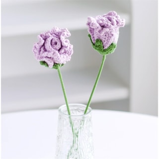 Purple Roselle Crochet Flower