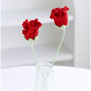 Red Roselle Crochet Flower