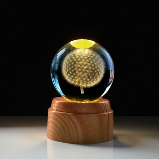 Dandelion Rotating 3D Crystal Globe Light
