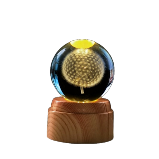 Dandelion Rotating 3D Crystal Globe Light