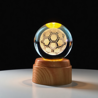 Football Rotating 3D Crystal Globe Light