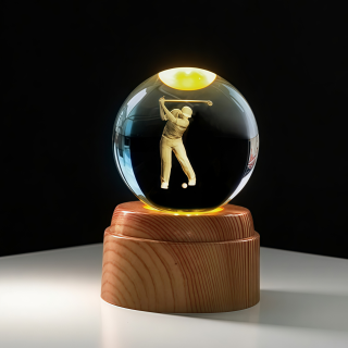 Golf Rotating 3D Crystal Globe Light