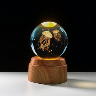 Jellyfish Rotating 3D Crystal Globe Light