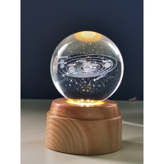 Solar System Rotating 3D Crystal Globe Light