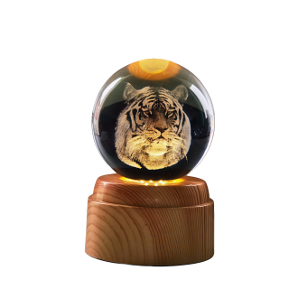 Tiger Rotating 3D Crystal Globe Light
