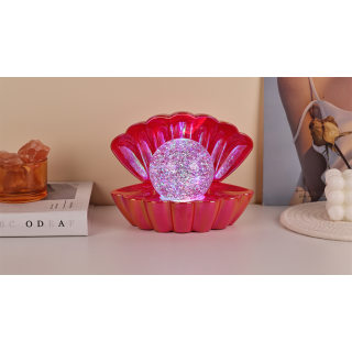 Red Gold Metallic - Colour LED Clam wt Glitter Pea