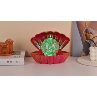 Red Gold Metallic - Colour LED Clam wt Glitter Pea
