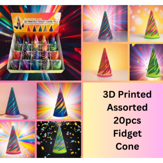 3D Printed Assorted 20pcs Fidget Cone