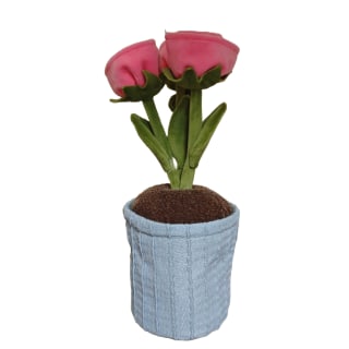 Pink Rose Flower Pot Door Stop