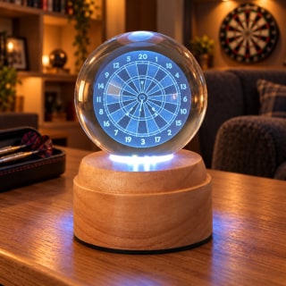Dartboard Rotating 3D Globe Light - Wooden
