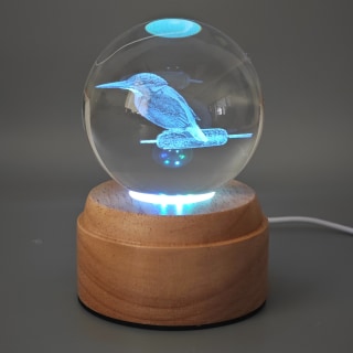 Kingfisher Rotating 3D Globe Light - Wooden