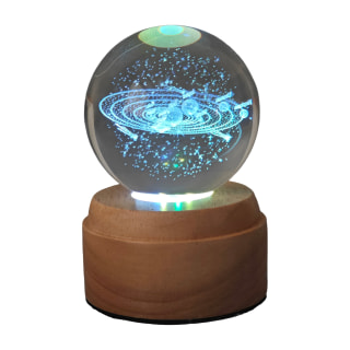 Solar System Rotating 3D Globe Light - Wooden