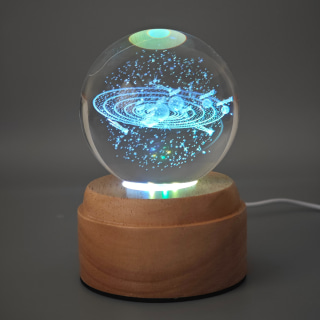 Solar System Rotating 3D Globe Light - Wooden