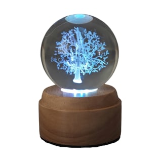 Tree of Life Rotating 3D Globe Light - Wooden